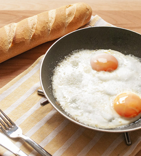 Eggs with Provatura or mozzarella cheese