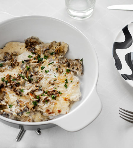 Granny Irene’s chicken with mushrooms and cream