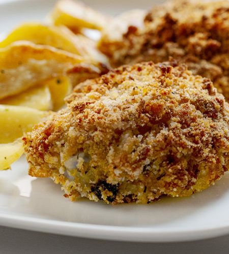 Breaded chicken thighs