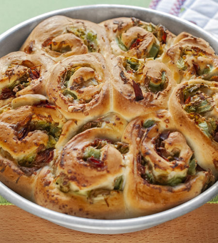 Mirta’s savory yeast dough cake with artichokes