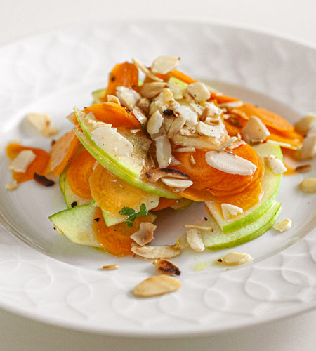 Apples, carrots, and almonds side dish