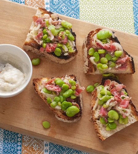 Aunt Silvana’s broad bean bruschetta