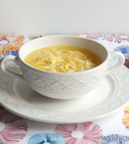 Capellini (called Angel Hair) in broth