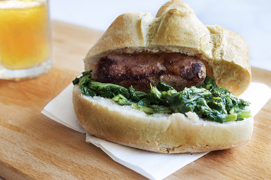 Sausage with broccoli rabe