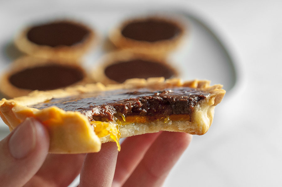 Orange-and-chocolate mini tarts