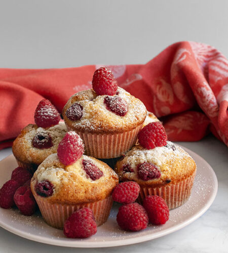 Muffin ai lamponi e cioccolato bianco