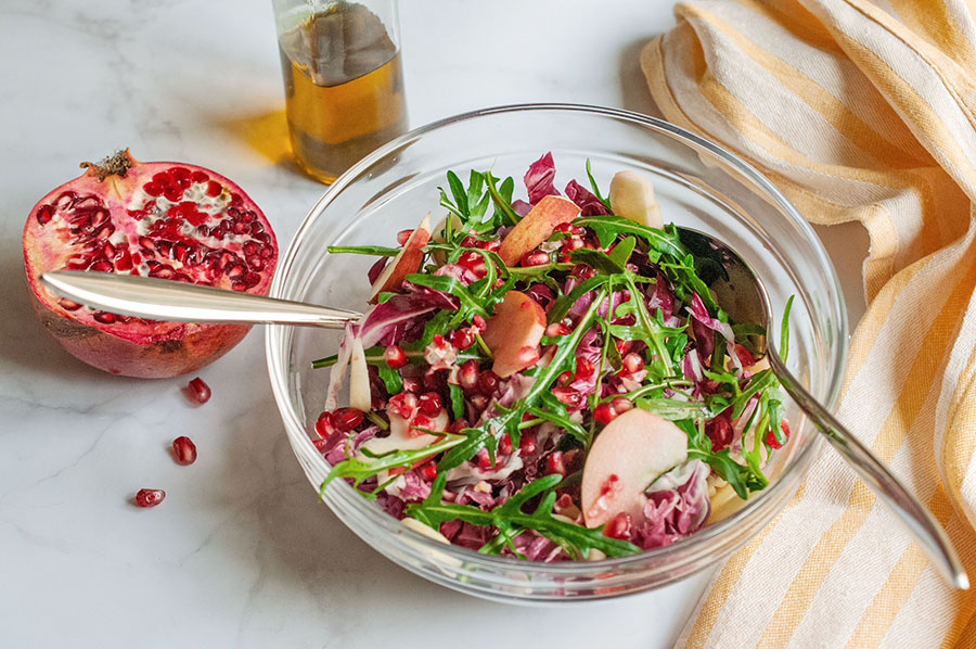 Insalata con melograno e mela Annurca